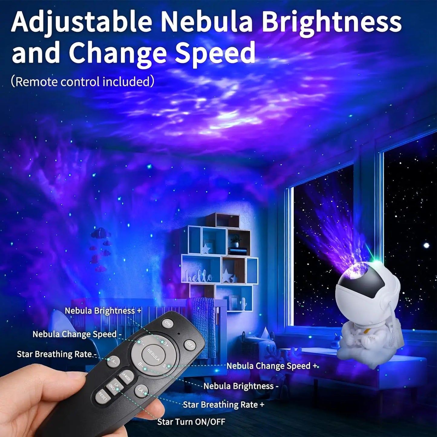Astronaut Star Projector – LED Galaxy Night Light